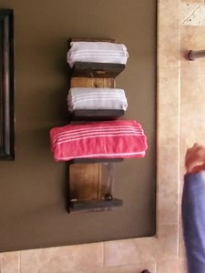 Reclaimed Wood Towel Rack: Farmhouse Bathroom Decor, Wall Mounted - Etsy