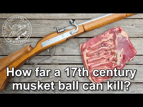 How far a 17th century musket ball can kill?