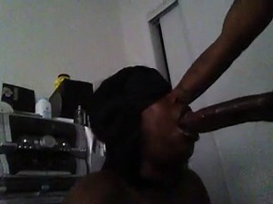 Blindfolded sucking dick