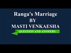 Ranga’s Marriage by Masti Venkatesh Iyengar
