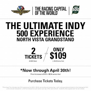 Tickets are now on sale for your ultimate Indy 500 Experience!  Purchase yours at Castleton Square's mall office. You can find us in the food court next to Dick's Sporting Goods. $109 for a limited time only, a $260 value, service fees apply. | Castleton Square | Facebook