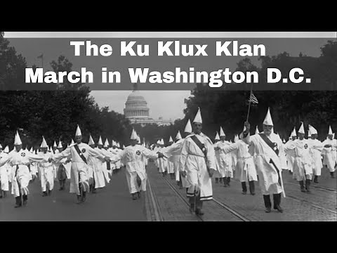 8th August 1925: More than 50,000 members of the Ku Klux Klan stage a march in Washington D.C.