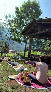 A morning of deep rest and connection. Led a gentle yoga and sound bath session in this serene spot, facing a peaceful local monastery. Nature, stillness, and sacred sounds, grateful for it all. #yogayangchen #yoga #soundbath #buddhistmonastery #bhutantravel #peacewithin | Yoga Yangchen