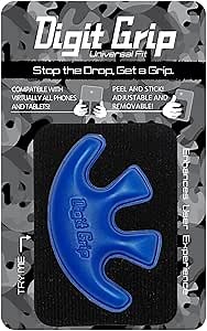 Digit Grip™ -Phone Grip -Cell Phone Holder for Hand-Ergonomic & Comfortable Phone Finger Holder -Cell Phone Grip for Most Smartphones, Phone Case, Tablets Accessory (Black) (Cobalt Blue)