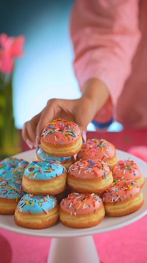 10K views · 68 reactions | Indulge yourself into heavenly bites! Introducing Strawberry & Cotton Candy mini donuts! #layers | Layers | Facebook
