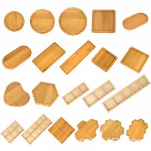[Hot Item] Bamboo Wood Serving Tray with Handles for Food, Breakfast Tray, Party Platter, Nesting, Kitchen and Dining