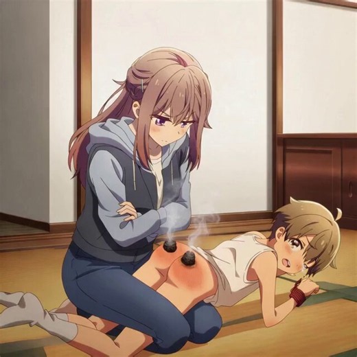 お尻100叩きの後、お灸をすえられる少年A Moxibustion Punishment after 100 Spanking＃お仕置き