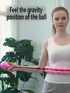 Smart Weighted Hula Hoops for Adults Weight Loss, 2 in 1 Fitness Massage Non - Fall Exercise Hula Hoop with 24 Detachable Knots & Adjustable Auto-Spinning Ball