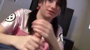 Hot Babysitter teen delivers cum with her soft hands