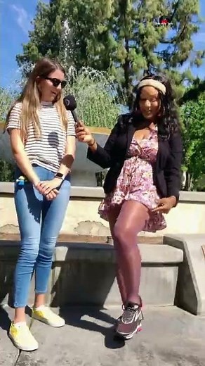 Does she like Purple Nylons 💜🤔💜? | Nylon Street Interview #30 | Pantyhose Interviews