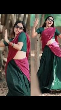 Mallu reels actress Ponnu vava hot milky navel show 💦💦| hot boobs show in tight blouse💦 | hot mallu💦