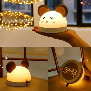 [Hot Item] Squishy Silicone Soft Mouse Alarm Clock Night Light for Students
