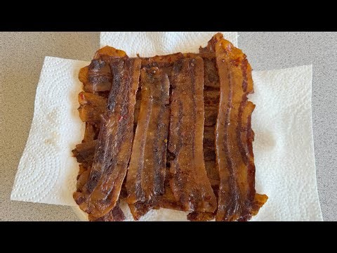 Candied Sweet and Spicy Bacon Jerky in Dehydrator