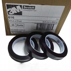 [Hot Item] 0.06m Thick 3m 616 UPVC Film Tape Ruby Red Color Masking Tape