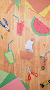 12K views · 34 reactions | Summer is here, and Crayola Construction Paper is bringing the sunshine to the craft table! ☀️ From watermelon slices to breezy sailboats and colorful summer sips, these paper creations are bursting with warm-weather vibes! #CrayolaCrafts #SummerVibes #ConstructionPaper | Crayola | Facebook