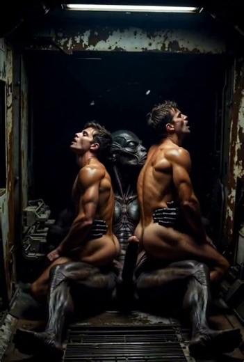 AI , alien fucks two guys