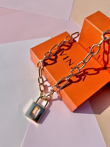 Gold Lock Necklace Chain | Padlock Pendant Charm Hardware Necklace Oversized Padlock Trendy Locket Jewelry | Mothers Day Jewelry Gift - Etsy