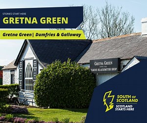 Many a bond has been forged over Gretna Green's anvil 💕 In Jane Austen's day an elopement to Gretna Green meant scandal and drama: Young couples fleeing across the border with their families in hot pursuit - the perfect material for a novel. Today, the marriage capital of the UK sees less spectacle but its historic anvil is still said to bring good fortune in affairs of the heart #TalesFromScotland Find out more about our inspirational places at scotlandstartshere.com/year-of-stories | Discover