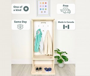 Montessori Coat Shoe Rack | Locker | Wardrobe | Cubby for Toddlers | Shelf Storage | Kids Coat Stand - Etsy Australia