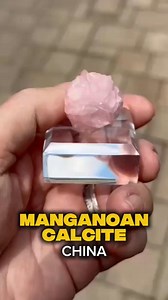 MANGANOAN CALCITE - CHINA - SPANN COLLECTION 🇨🇳 Manganoan calcite is a manganese-rich variety of calcite, with the general formula (Ca,Mn)CO₃, crystallising in the trigonal system. The substitution of manganese for calcium imparts a pink to deep rose colouration. It typically forms rhombohedral crystals or massive aggregates and is commonly found in low-temperature hydrothermal veins. Manganoan calcite fluoresces under UV light and is valued both as a collector's mineral and for its aesthetic