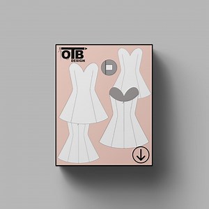 OTB Strapless Flare Mini Dress Vector Flat Technical Drawing Illustration Classic Blank Sketch Mock-up Template Design Tech Pack Cad - Etsy Canada