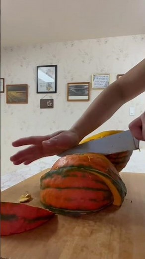 Satisfying Sound Effect Of Slicing Kabocha Squash #asmr #youtubeshorts