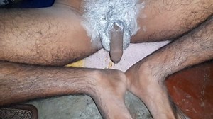 Indian Homemade Village Boy Nukes Cleaning The Hair Of Penis, Being Completely Naked At The Time