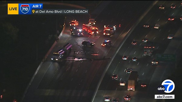 Fuel spill shuts down northbound 710 Fwy in Long Beach
