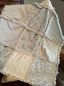 Blue Rag Quilt for Baby, "guess How Much I Love You" Theme - Etsy