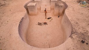 🚧 Building a Luxury Underground Temple Jungle House 🦎 with Private Pool 🏊 – 💸 Million Dollars Skills #junglehouse #building #jungleskills #millionaire #swimmingpool #milliondollar | Primitive Jungle Lifeskills