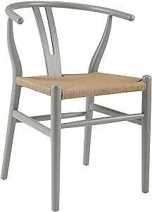 Modway Amish Dining Wood Side Chair, Light Gray