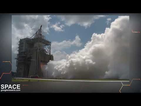 WATCH a long duration hot fire test of an RS 25 engine at the Fred Haise Test Stand