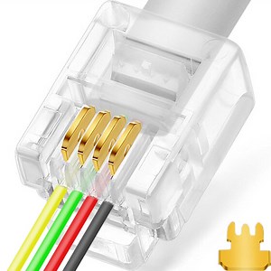[Hot Item] Wholesale Rj11 Pass Through Connector 6p4c 3 Prong Type for Phone Line