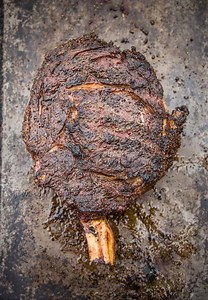 Cowboy Ribeye Steaks with Coffee Ancho Dry Rub