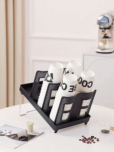 Coffee Cup Dispenser Countertop - Disposable Cup Organizer with Stand, Cup and Lid Holder, Paper Cup Holder for Restaurant, Cafe, Office Kitchen, Break Room, Home Coffee Bar, Bathroom(1 Row-Black)