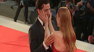 Jessica Chastain responds to viral Oscar Isaac red carpet moment