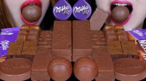 3.6K views · 271 reactions | ASMR MILKA CHOCOLATE PARTY! CAKE BARS, OREO CREAM SNOBALLS, CHOCO BROWNIE, CHOCO MOO CAKES, WAFER 먹방 | Mukbang Lovers | Facebook