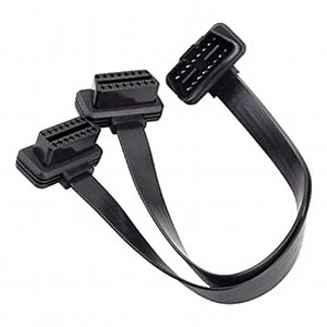16 Pin OBD2 Cable Splitter Y Cable Y Splitter Flat Ribbon Cable 1Feet/30cm (1PACK) 1x Male and 2X Female J1962 Ports OBDII Splitter to 2 Female Extension Cable