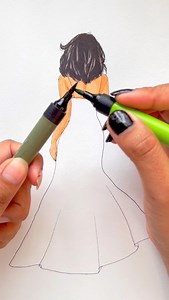 Beautiful gradient dress 👗 #art #drawing #painting | Artistic Komal