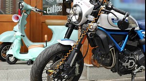 Motorcycle Lock Accessories, Linkax Motorcycle Alarm Brake Lock Anti Theft, Wheel Disk Lock Waterproof 110dB 7mm Pin with Reminder Cable and Carry Pouch for Motorcycle, Scooter, Dirt Bike, Moped