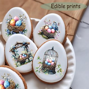 Easter Edible Toppers, Cupcake Toppers, Cookie Decoration, Frosting Sheets, Wafer Paper, Chocolate Transfers, Egg Shape 6 Pc per Sheet - Etsy