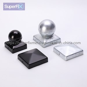 [Hot Item] Fence Post Caps Square Stamp Powder Coated/HDG Square Metal Fence Post Caps