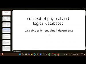 CLASS 14 | DBMS | concept of physical and logical databases | data abstraction | data independence