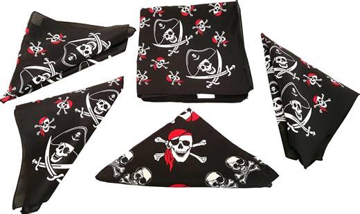 Amazon.com: Playscene Bandana pirata para niños o adultos (12 pañuelos piratas) : Juguetes y Juegos