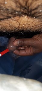Desi inserting tooth brush in cock