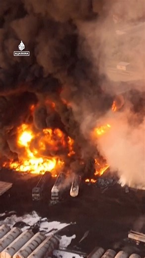 95K views · 2.9K reactions | Dozens of firefighters have been battling to put out a fire at an oil refinery in Erbil, northern Iraq, after storage tanks containing oil and liquid asphalt were set ablaze. | Al Jazeera English | Facebook