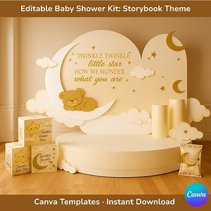 Twinkle Star Baby Shower Decor, Storybook Theme (editable Template) - Etsy