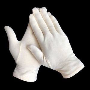 [Hot Item] Original White 100% Cotton Gloves for Eczema Coin Book Protection