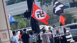 Nazi flags, symbols displayed outside of Tampa Convention Center
