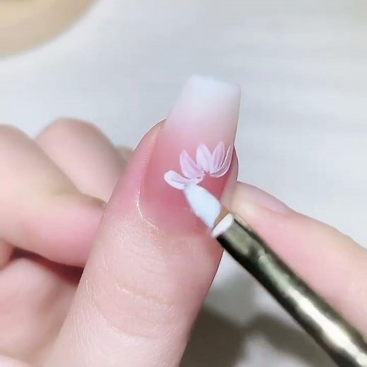 flower nail art design with paint gel polish lotus nails art design